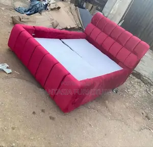 5x6 Red Grid Chester Bubble Bed