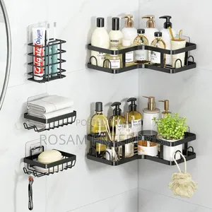Wall-Mounted Bathroom Storage Rack/Shelf Set,