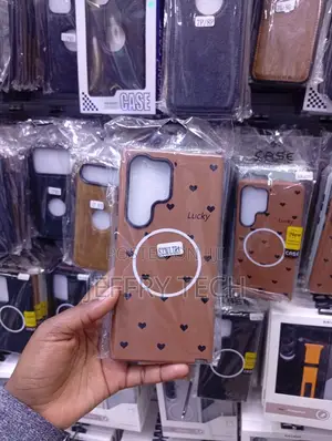 Kifaa cha Simu cha Brown chenye Sumaku kwa Samsung Galaxy S23 Ultra