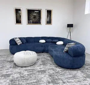 Kiti cha Sofa cha Navy Blue chenye Nafasi 5 - Utoaji Bure