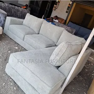 5 Seater L-Shaped Sofa - Light Grey