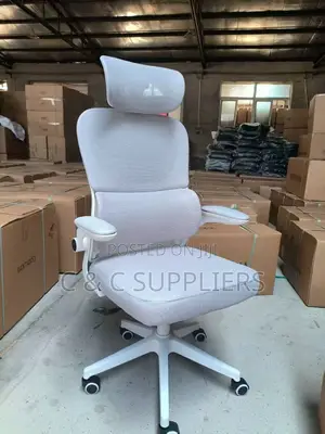 Kiti cha Ofisi Nyeupe cha Kisasa chenye Mikono Inayopinda