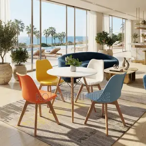 Modern Eames Style Padded Dining Chairs (Set of 4)
