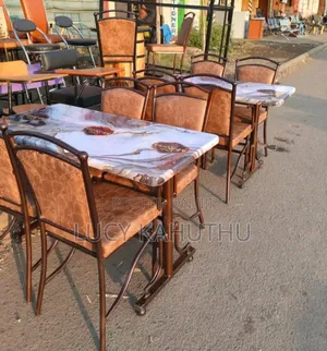 Brown Ball Chairs with Kitamba Table