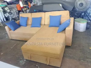 Brand New 5-Seater L-Shaped Sofa - Brown