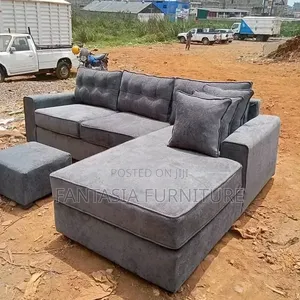 Brand New Grey 5-Seater Corner Seat with Ottoman