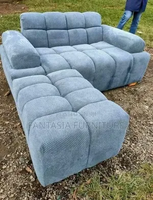 Brand New Light Blue 5-Seater L-Shaped Bubble Sofas