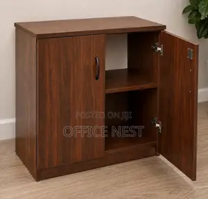 Wooden Filing Cabinet with Shelves and Doors