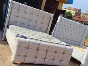 Beige 5x6 Bed Frame - Brand New