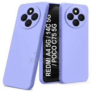 Kifaa cha Kuzuia Mshtuko cha Silikoni Nyeusi kwa Xiaomi Redmi 14C - Zambarau