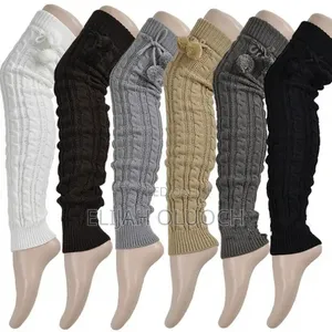 Long Winter Warm Leg Warmers with Tie Loop