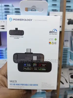 Powerology Vaultx 512GB Mini Portable SSD Drive