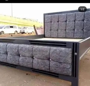 5x6 Charcoal Grey Tufted Bed Frame