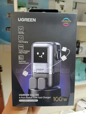 Ugreen Robo 100W GaN 4-Port Fast Charger (Kijivu)