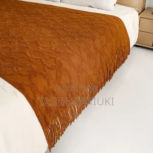 Blanketi la Nordic lenye Vitambaa - Grey, Brown, Burnt Orange