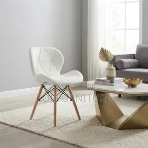 Modern Padded Eames Style Dining Chairs (White)