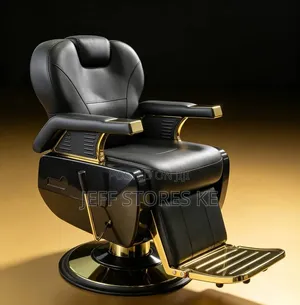 Jumbo Black Golden Barber Chair
