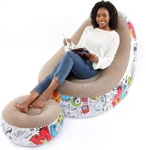 Portable Inflatable Lazy Lounge Chair Set with Manual Pump
