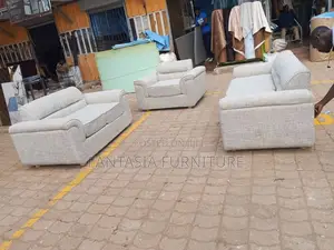 6-Seater Grey Fabric Sofa Set
