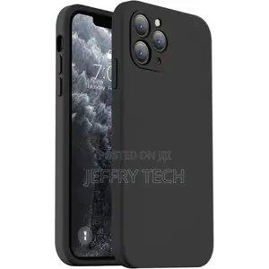 Kifaa cha Kuzuia Mshtuko cha Silicone Nyororo kwa iPhone 11 Pro Max - Nyeusi