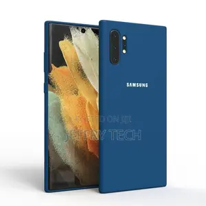 Kava ya Silicone Nyeusi kwa Samsung Galaxy Note 10 Plus - Bluu