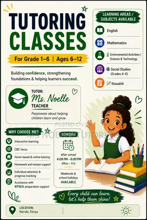 Ms Noelle Tutoring: Grade 1-6 Classes