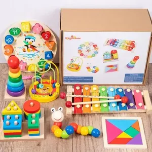 Montessori Wooden Educational Toy Bundle - 8-in-1 Activity Kit