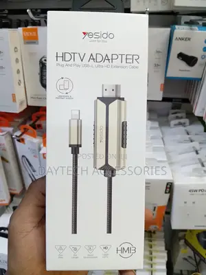 Yesido Lightning kwa HDMI Adapter 1080p Braided 2m