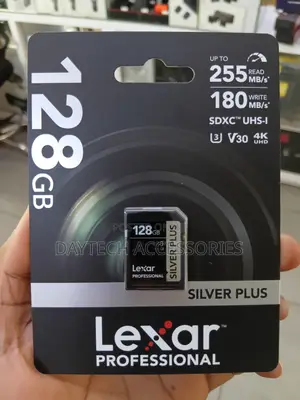 Lexar Silver Plus 128GB UHS-I V30 Kadi ya Kumbukumbu ya SDXC