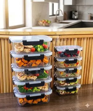 10-Piece Premium Food-Grade Glass Fridge Storage Set