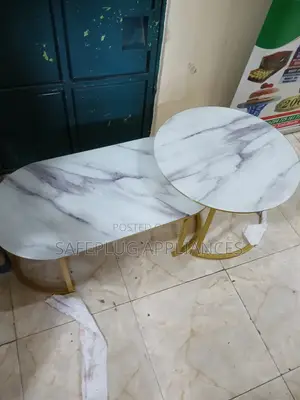 Meza za Kahawa za Glass Marble Effect - Mpya Kabisa