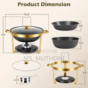Old Dutch Chafing Dish Nyeusi ya Granite 6L