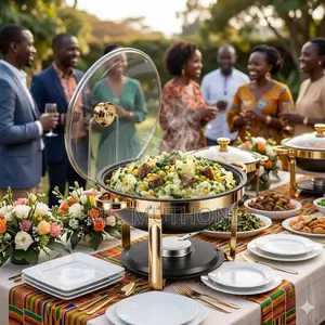 Chafing Dish 6L Mpya Iliyoboreshwa - Nyeusi/Dhahabu
