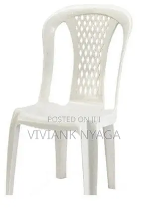 Kiti cha Plastiki Nyeupe Kisicho na Mikono