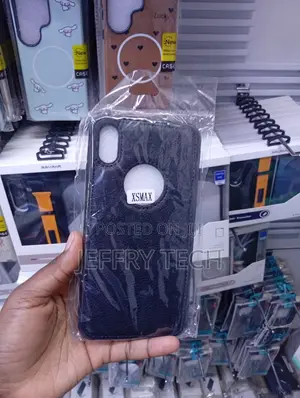 Kifaa cha Simu cha Ngozi kwa iPhone XS Max - Nyeusi