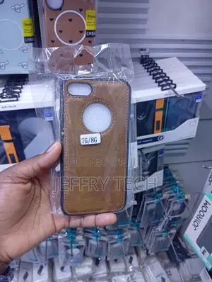 Brown Leather Case with Apple Logo for iPhone 7 Plus / 8 Plus