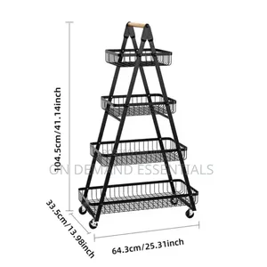 4-Layer Metallic Multifunctional Rack