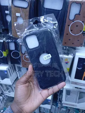 Kifaa cha Ngozi Nyeusi chenye Muundo kwa iPhone 12/12 Pro