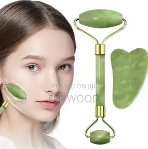 2-Piece Double Head Facial Roller Set with Stone