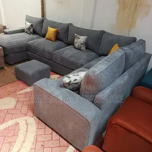 7 Seater U-Shaped Sectional Sofa with Ottoman