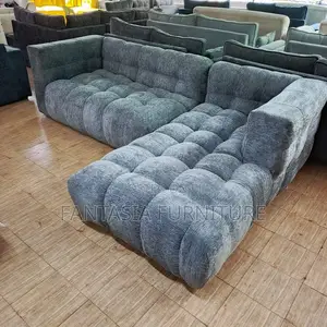 5 Seater Steel Blue Bubble Sectional Sofa