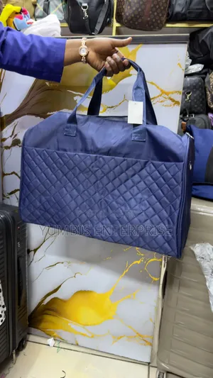 Navy Blue Emery Rose Quilted Duffle Bag - Medium