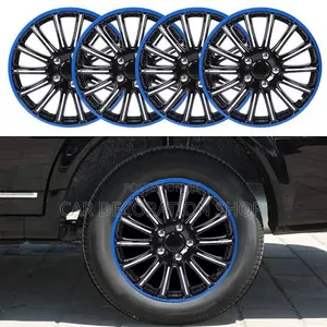 Magurudumu 4pc 13" Sporty Multi-Spoke na Kofia za Kumaliza Nyeusi za High Gloss