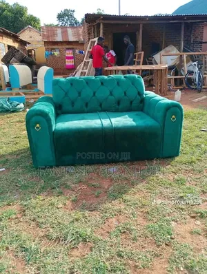 Emerald Green Velvet Love Seat