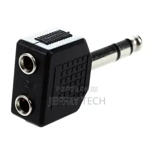 6.35mm Male to Dual 3.5mm Female Stereo Jack Splitter