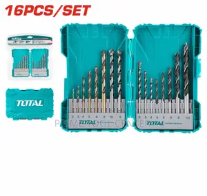 TOTAL 16PCS Metal, Concret and wood drill bits set