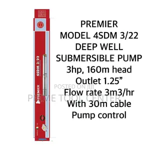 PREMIER SUBERSIBLE PUMP 3HP,160M HEAD
