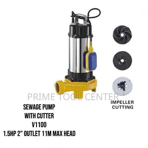 SEWAGE PUMP WITH CUTTER 1.5HP 2″OUTLET