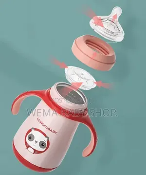Anti-Colic Stainless Steel Baby Feeding Bottle with Training Handles