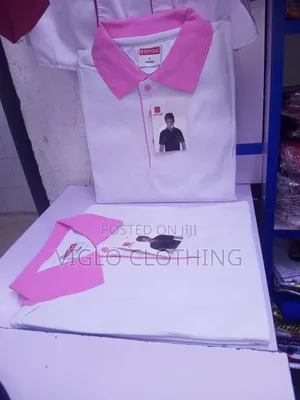 Pink & White Poloshirts Available